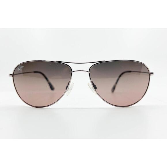 Maui Jim Sea Hhouse MJ 772-16R Polarized Silver Aviator Sunglasses 60-15 8815